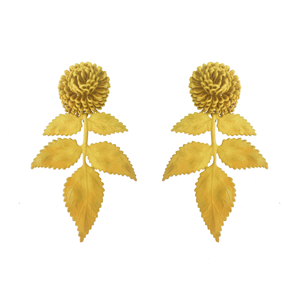 Yellow Leaf Earrings