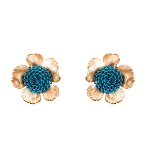 
            
                Load image into Gallery viewer, Turquoise Floral Pompom Earrings
            
        