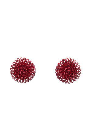 
            
                Load image into Gallery viewer, Single Red Clip Pompom Earrings
            
        