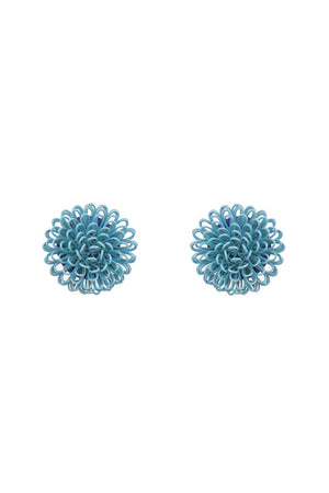 Single Turquoise Clip Pompom Earrings