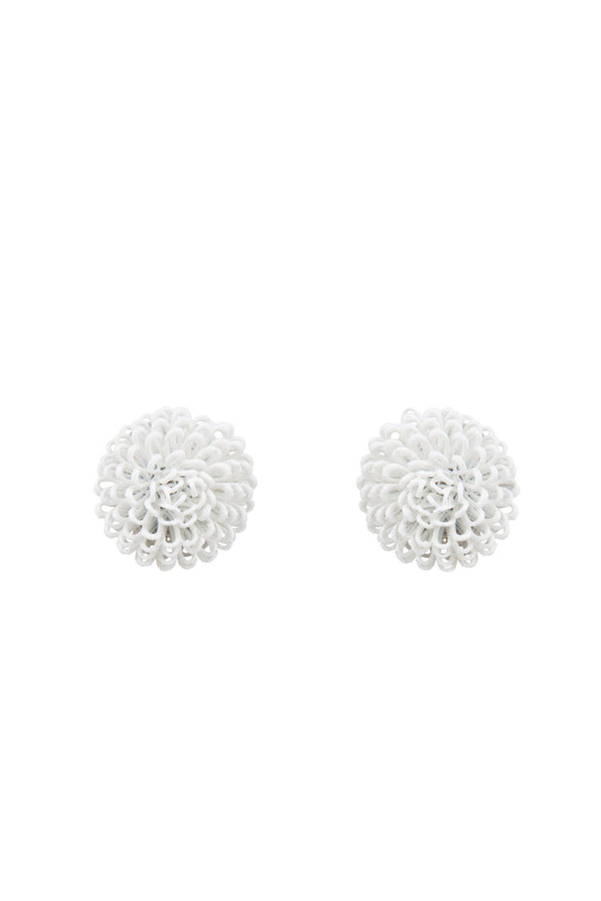 
            
                Load image into Gallery viewer, Single White Pompom Earrings
            
        