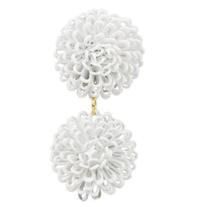 
            
                Load image into Gallery viewer, Double White Pompoms Earrings
            
        