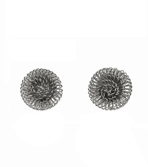Single Silver Pompom Earrings